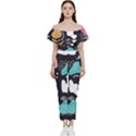 Art Pattern Design Background Print Bardot Ruffle jumpsuit View1