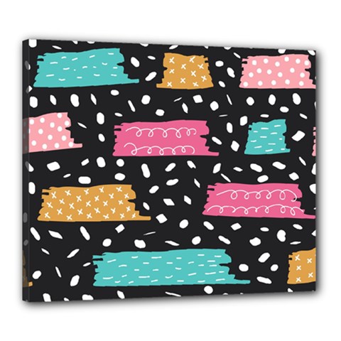 Art Pattern Design Wallpaper Background Print Patterns Canvas 24  X 20  (stretched)