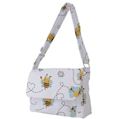 Bee Art Pattern Design Wallpaper Background Print Full Print Messenger Bag (s)