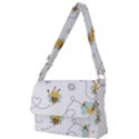 Bee Art Pattern Design Wallpaper Background Print Full Print Messenger Bag (S) View1