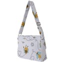 Bee Art Pattern Design Wallpaper Background Print Full Print Messenger Bag (S) View2