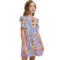 Cookies Chocolate Chips Chocolate Cookies Sweets Kids  Frilly Sleeves Pocket Dress View2