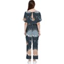Dino Art Pattern Design Wallpaper Background Batwing Lightweight Chiffon Jumpsuit View2