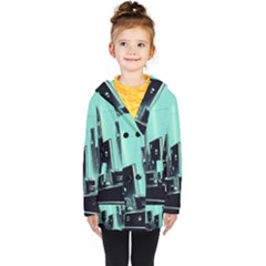 Buildings City Urban Destruction Background Kids  Double Breasted Button Coat