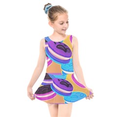 Cookies Chocolate Cookies Sweets Snacks Baked Goods Food Kids  Skater Dress Swimsuit