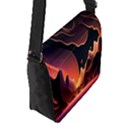 Fire Flame Burn Hot Heat Light Burning Orange Flap Closure Messenger Bag (S) View2