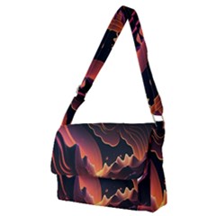 Fire Flame Burn Hot Heat Light Burning Orange Full Print Messenger Bag (m)