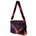 Fire Flame Burn Hot Heat Light Burning Orange Full Print Messenger Bag (M) View2