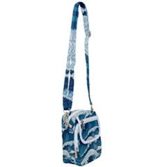 Waves Ocean Sea Pattern Water Tsunami Rough Seas Shoulder Strap Belt Bag