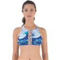 Waves Ocean Sea Tsunami Nautical Blue Perfectly Cut Out Bikini Top View1