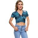 Tsunami Waves Ocean Sea Water Rough Seas Short Sleeve Foldover Tee View1