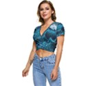 Tsunami Waves Ocean Sea Water Rough Seas Short Sleeve Foldover Tee View2