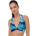 Tsunami Tidal Wave Ocean Waves Sea Nature Water Halter Plunge Bikini Top View1