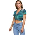 Tsunami Waves Ocean Sea Water Rough Seas Short Sleeve Foldover Tee View2