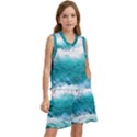 Waves Ocean Sea Tsunami Nautical Blue Sea Kids  Basketball Mesh Set View3