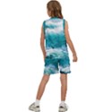 Waves Ocean Sea Tsunami Nautical Blue Sea Kids  Basketball Mesh Set View4