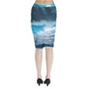 Thunderstorm Storm Tsunami Waves Ocean Sea Midi Wrap Pencil Skirt View2