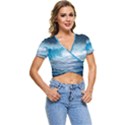 Thunderstorm Storm Tsunami Waves Ocean Sea Short Sleeve Foldover Tee View1