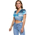Thunderstorm Storm Tsunami Waves Ocean Sea Short Sleeve Foldover Tee View2