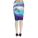 Waves Ocean Sea Tsunami Nautical Nature Water Midi Wrap Pencil Skirt View2