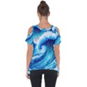 Tsunami Tidal Wave Ocean Waves Sea Nature Water Blue Painting Cut Out Side Drop Tee View2