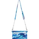Tsunami Tidal Wave Ocean Waves Sea Nature Water Blue Painting Mini Crossbody Handbag View2