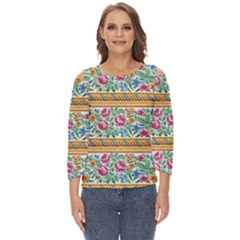 Flower Fabric Fabric Design Fabric Pattern Art Cut Out Wide Sleeve Top