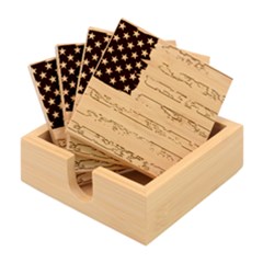 Flag Usa Unite Stated America Bamboo Coaster Set