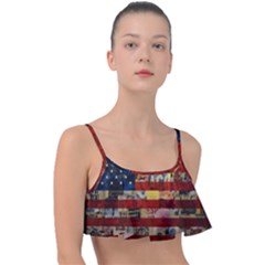 Usa Flag United States Frill Bikini Top