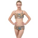 World Map Travel Pattern Architecture Layered Top Bikini Set View1