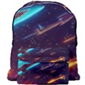 Night Sky Neon Spaceship Drawing Giant Full Print Backpack View1