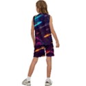 Night Sky Neon Spaceship Drawing Kids  Basketball Mesh Set View4
