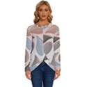 Leaves Pastel Background Nature Long Sleeve Crew Neck Pullover Top View1