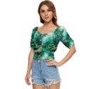 River Stream Flower Nature Button up blouse View2