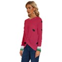 Minimalist Summer Watermelon Wallpaper Long Sleeve Crew Neck Pullover Top View2