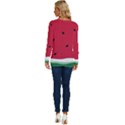 Minimalist Summer Watermelon Wallpaper Long Sleeve Crew Neck Pullover Top View4