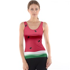 Minimalist Summer Watermelon Wallpaper Women s Basic Tank Top