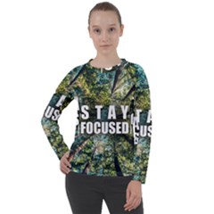 Stay Focused Focus Success Inspiration Motivational Women s Long Sleeve Raglan Tee