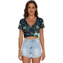 Ai Generated Neuron Network Connection V-Neck Crop Top View1