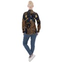 Peacock Plumage Bird Decorative Pattern Graceful Women s Long Sleeve Pocket Shirt View2