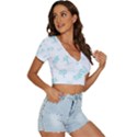 Summer Beach Seamless Pattern V-Neck Crop Top View3