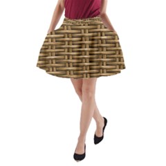 Brown Digital Straw - Country Side A-line Pocket Skirt