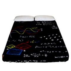 Black Background With Text Overlay Mathematics Formula Board Fitted Sheet (king Size) by uniart180623