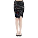 Black Background With Text Overlay Mathematics Formula Board Midi Wrap Pencil Skirt View1