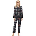 Black And Multicolored Polka Dot Artwork Digital Art Womens  Long Sleeve Velvet Pocket Pajamas Set View1