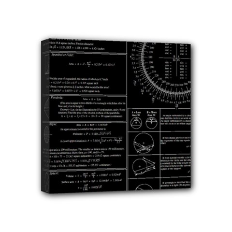 Black Background With Text Overlay Mathematics Trigonometry Mini Canvas 4  X 4  (stretched)