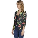 Watermelon Berries Patterns Pattern Women s One-Button 3/4 Sleeve Short Jacket View2