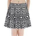 Fractal Star Mandala Black And White Pleated Mini Skirt View1