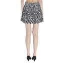Fractal Star Mandala Black And White Pleated Mini Skirt View2