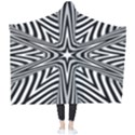 Fractal Star Mandala Black And White Wearable Blanket View2